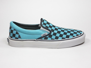 кеды слипоны Vans (Checkerboard) Waters / Black (146)